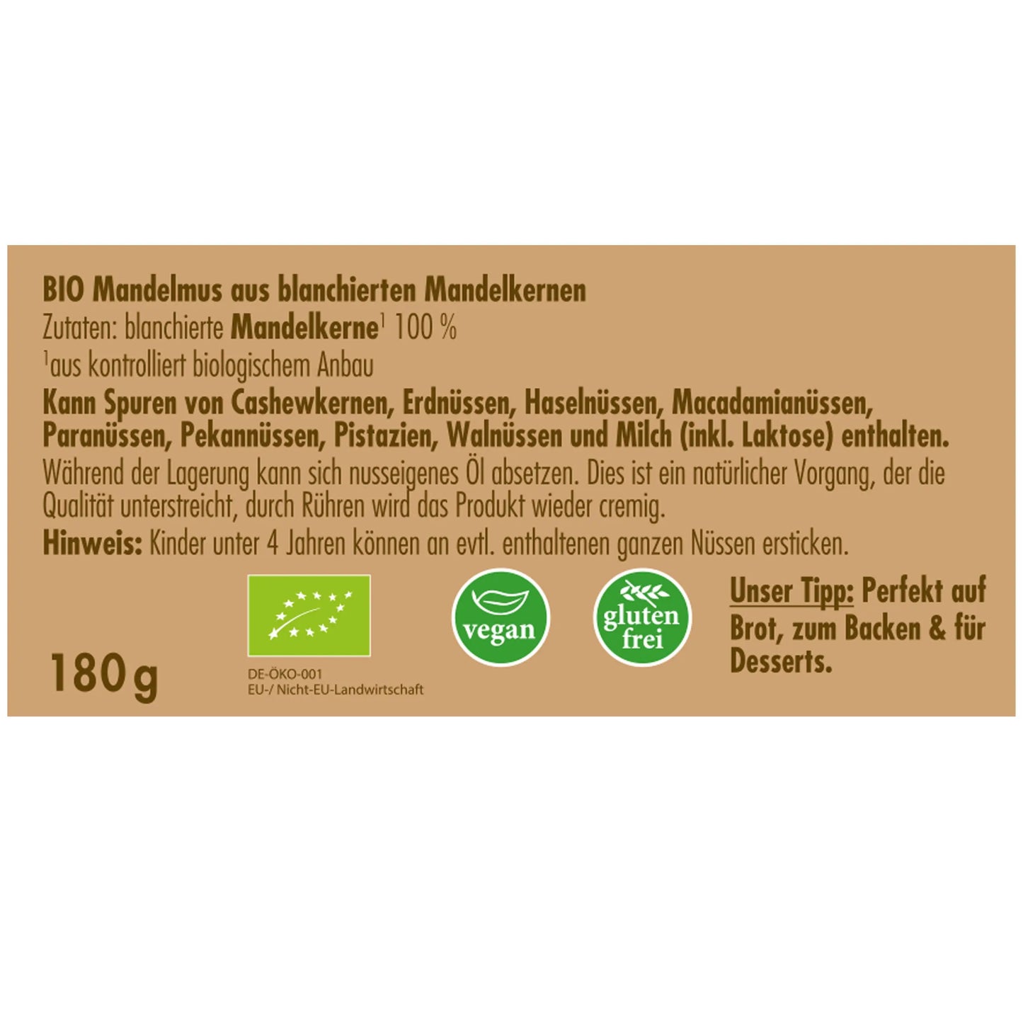Bio Weißes Mandelmus 1 kg