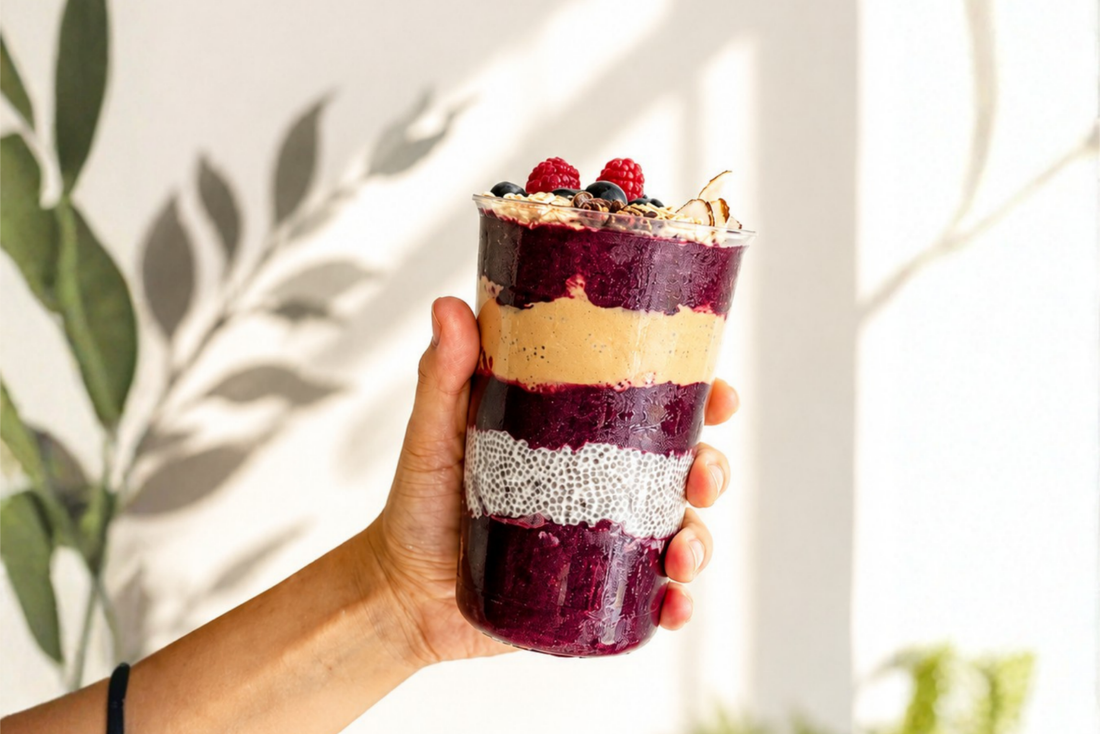 Acai-Bowl mit Chia-Pudding
