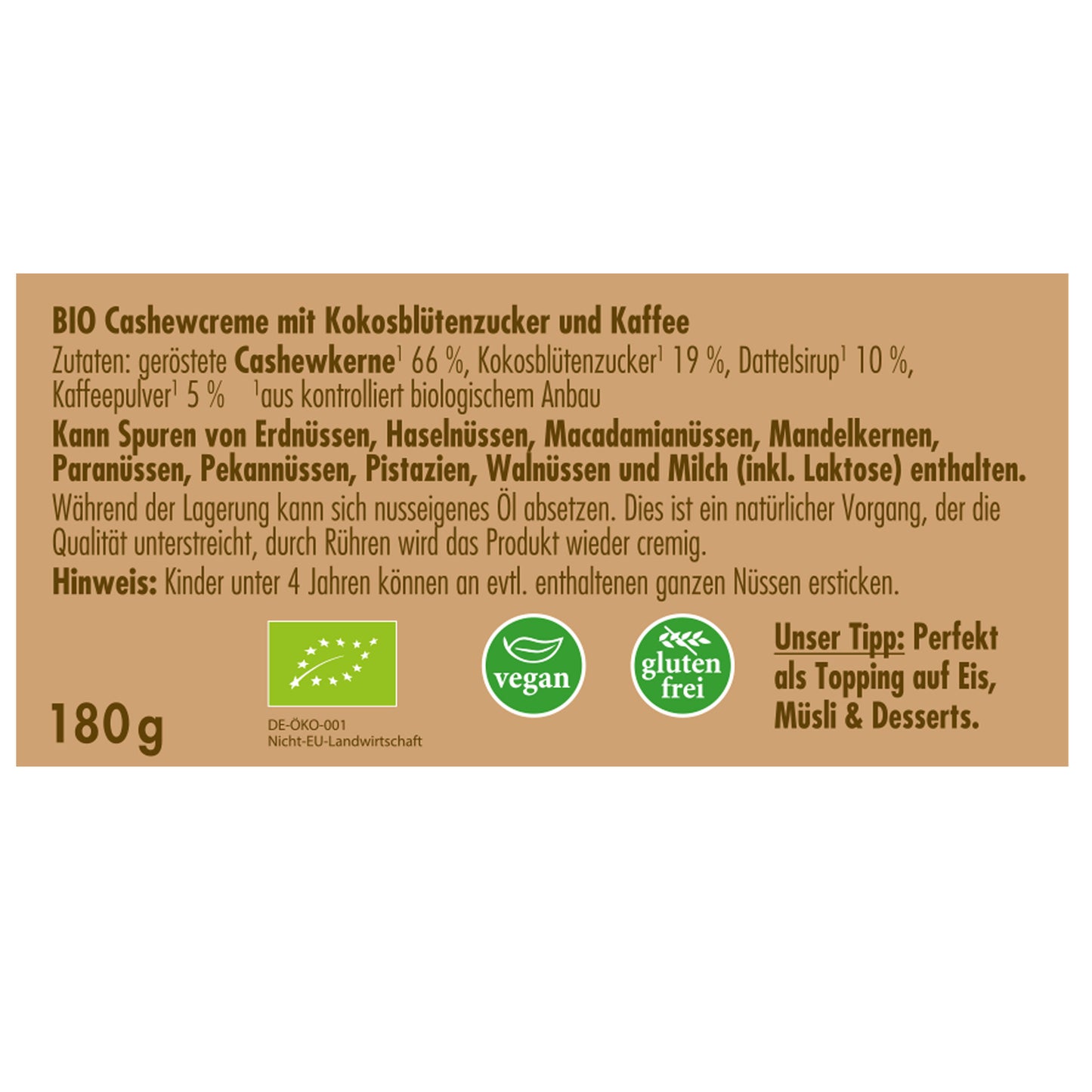 Bio Cashewmus - Date with coffee 180 g