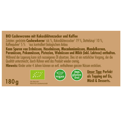 Bio Cashewmus - Date with coffee 180 g