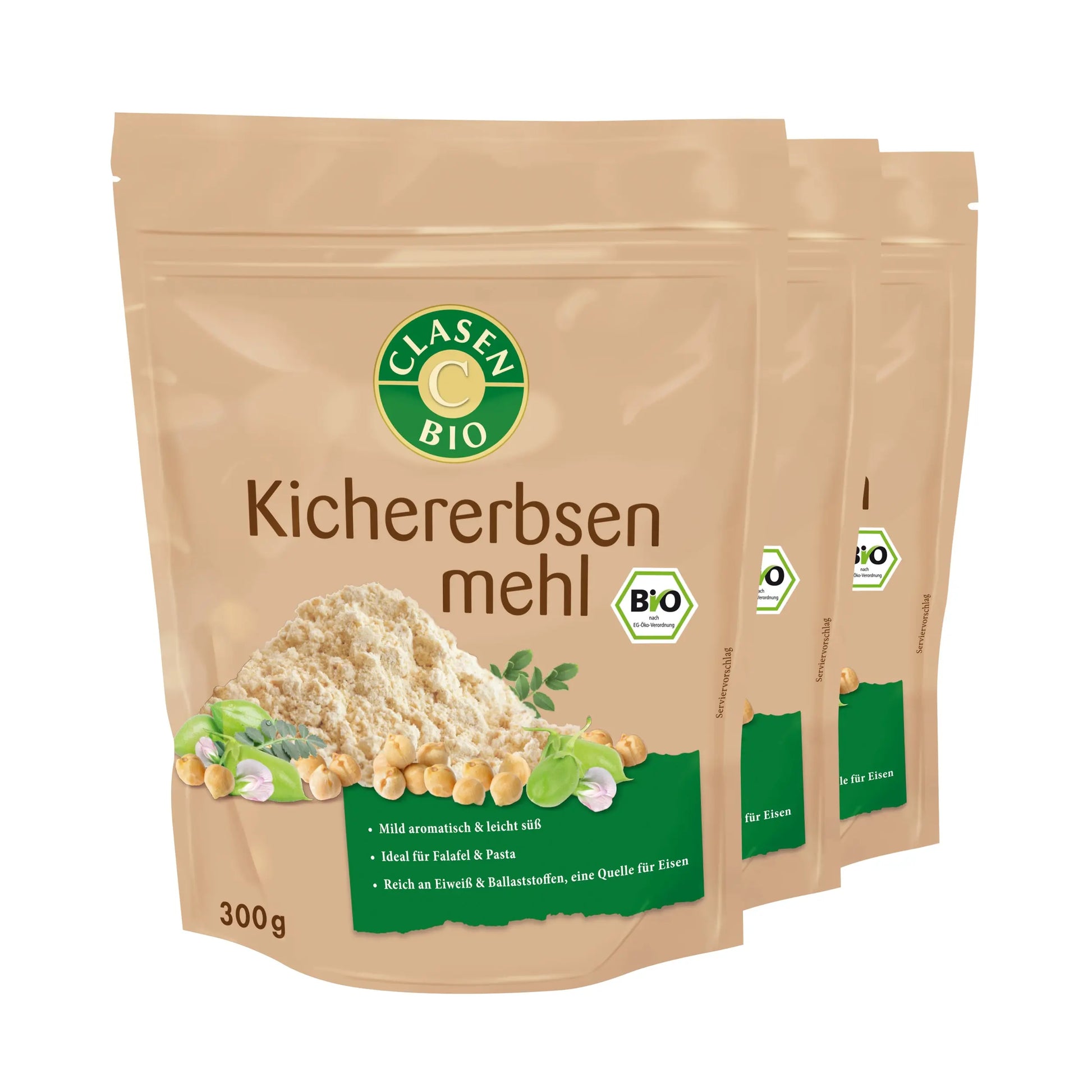 3x Bio Kichererbsenmehl 300g Clasen Bio