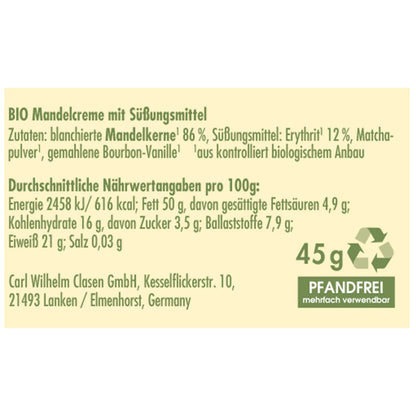 Almond meets Matcha - Toni said yes! 45 g Clasen Organic Foods