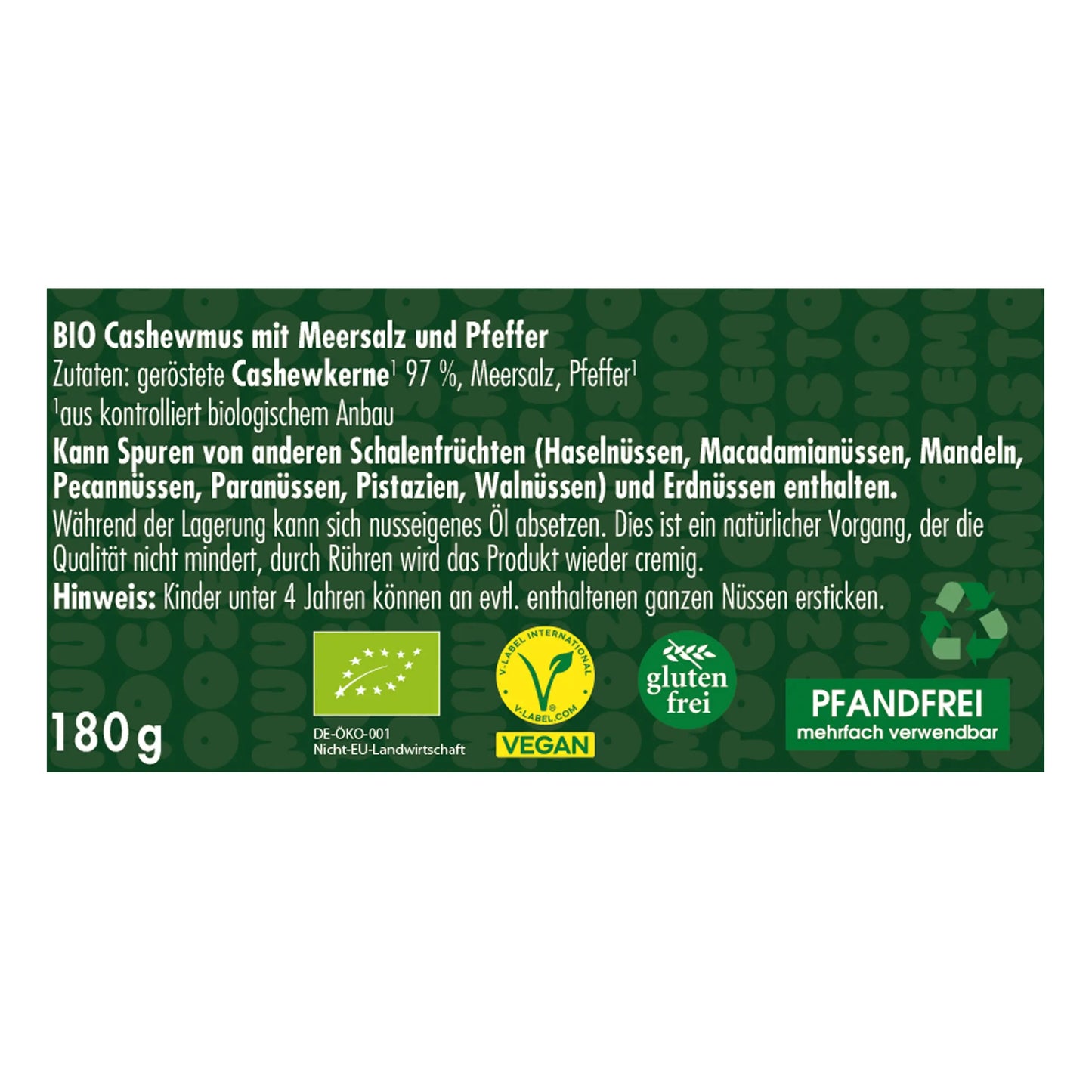 Bio Nussmus - Salt und Pepper 180 g Muus to Chooze