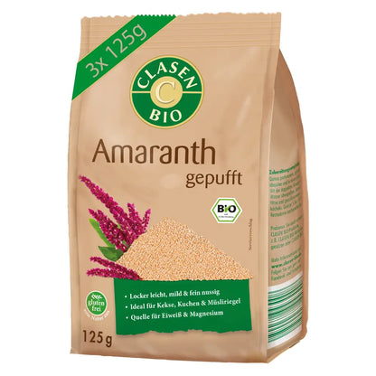 3x Bio Amaranth gepufft Clasen Bio