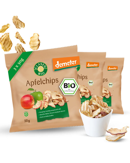 3x Bio Apfelchips in Demeter Qualität Clasen Bio