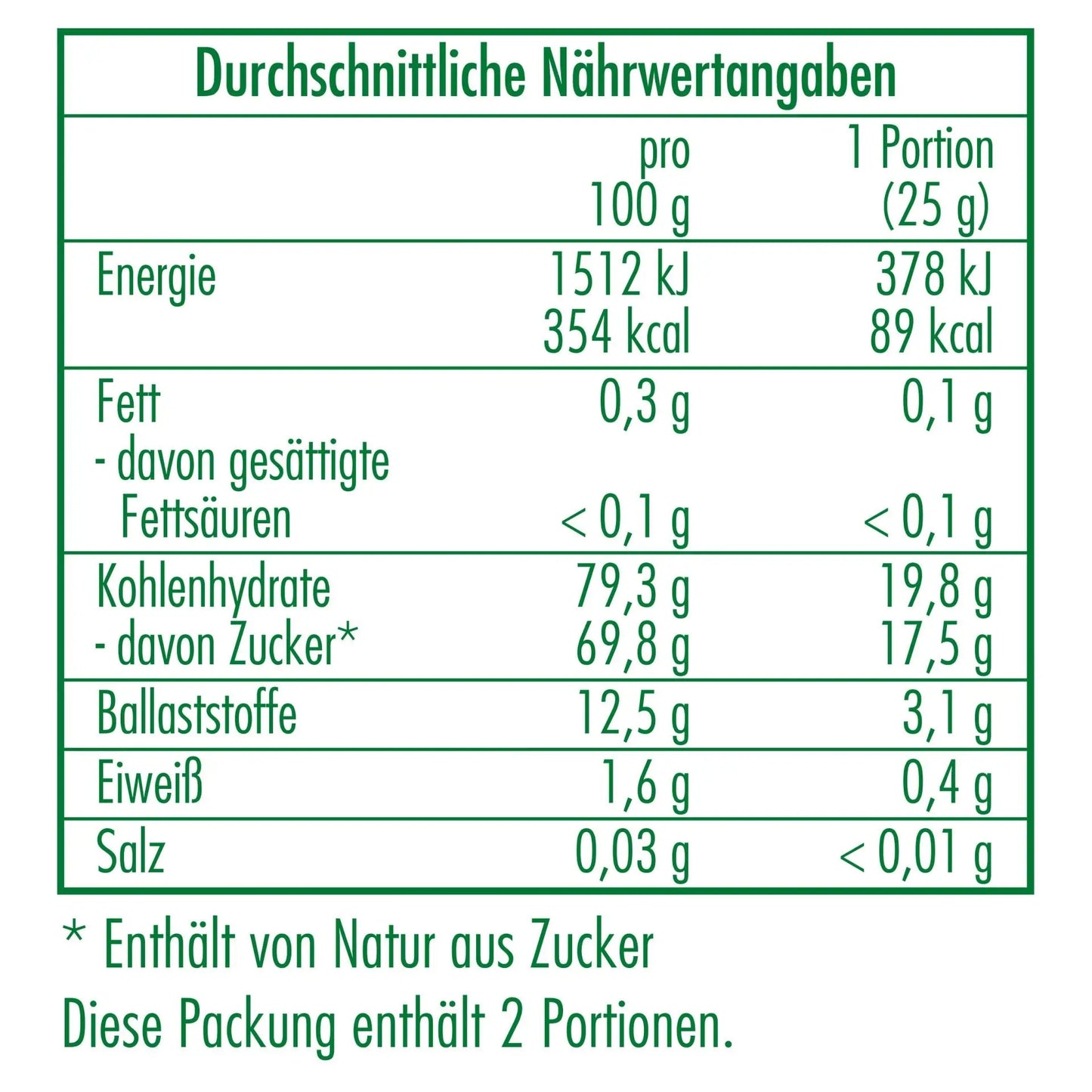 Nährwertangaben der Bio-Apfelchips in Demeter Qualität 50 g von CLASEN BIO