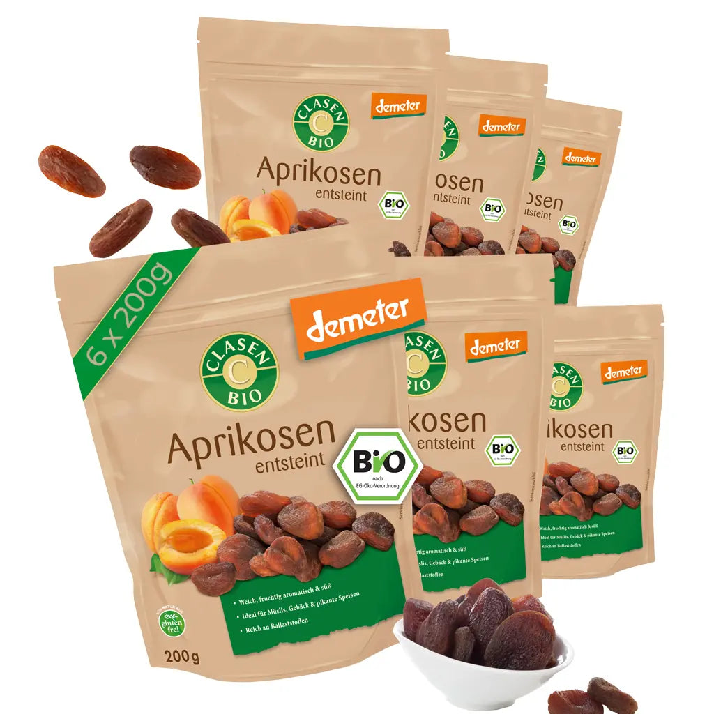 6x Bio Aprikosen in Demeter Qualität Clasen Bio