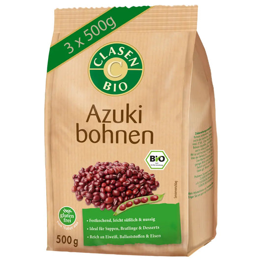 3x Bio Azukibohnen 500g Clasen Bio