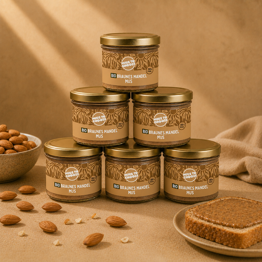6x Mandelmus braun geröstet 180g