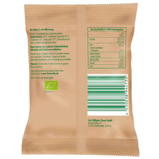 Bio Cashew-Cranberry-Mix 40 g Clasen Bio
