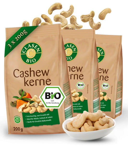 3x Bio Cashewkerne Clasen Bio