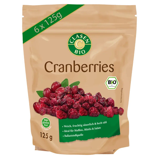 6x Bio Cranberries 125g Clasen Bio