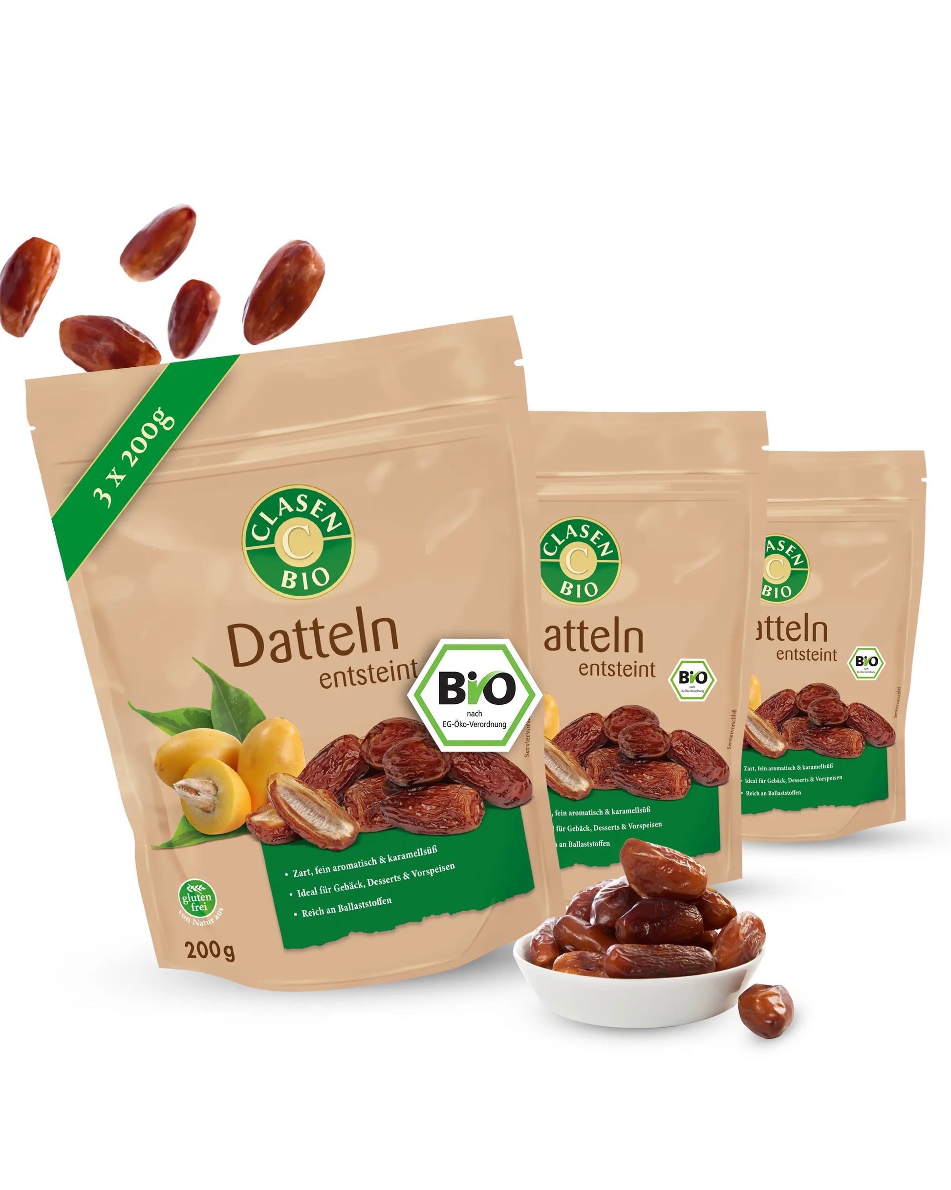 3x Bio Datteln 200g Clasen Bio