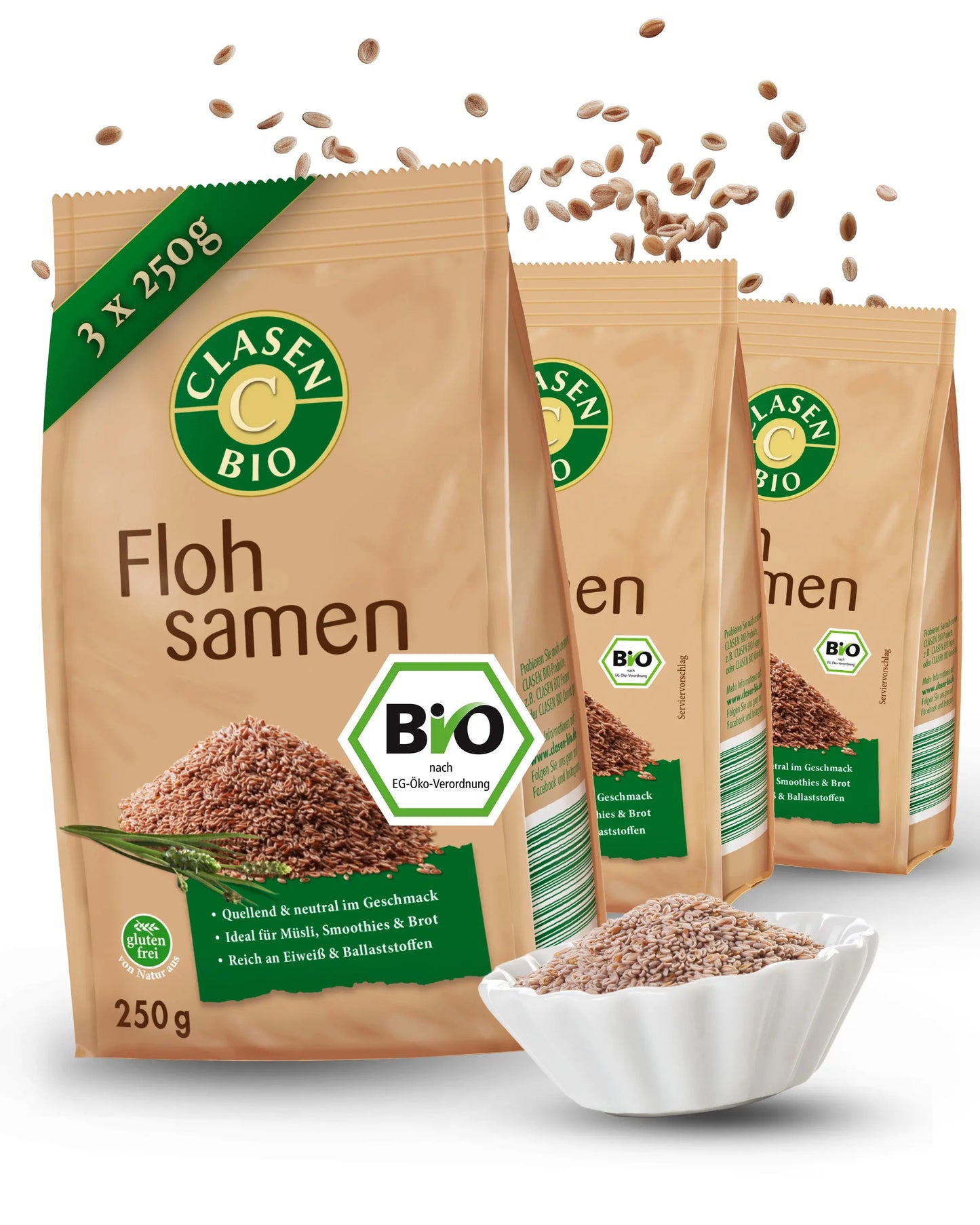 3x Bio Flohsamen Clasen Bio