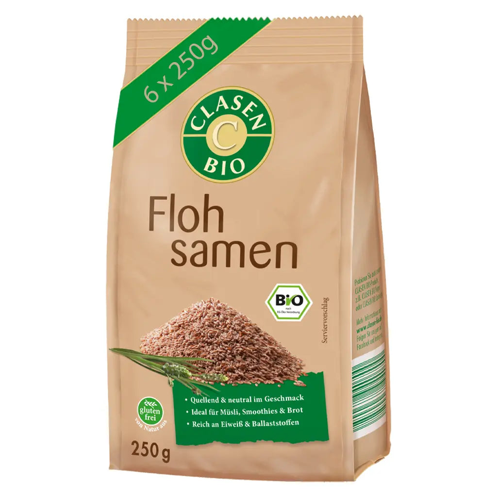 6x Bio Flohsamen 250g Clasen Bio