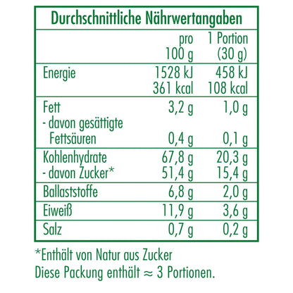 Nährwertangaben der Bio-Gojibeeren 100 g von CLASEN BIO
