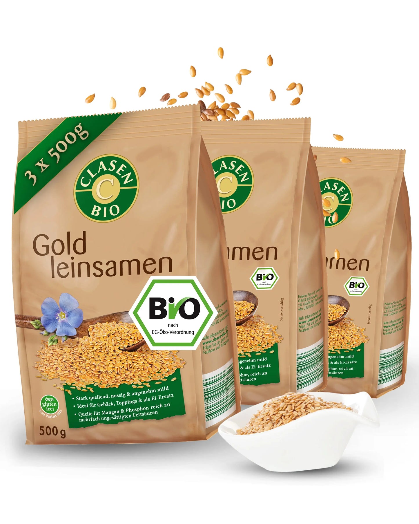 3x Bio Goldleinsamen Clasen Bio