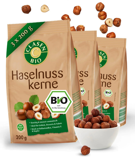 3x Bio Haselnusskerne Clasen Bio