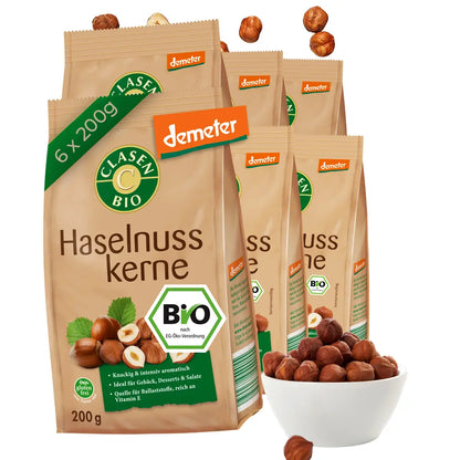 6x Bio Haselnusskerne in Demeter Qualität Clasen Organic Foods
