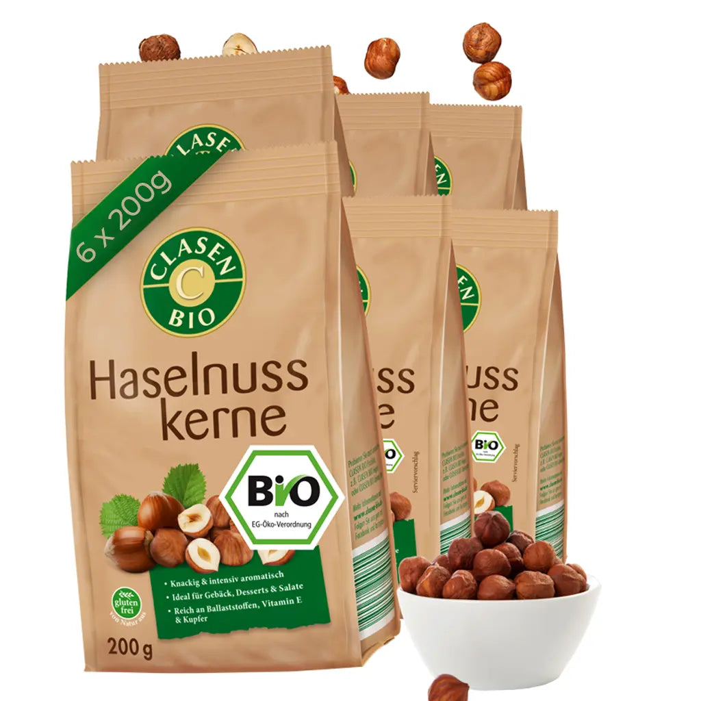 6x Bio Haselnusskerne Clasen Bio