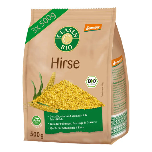 3x Bio Hirse in Demeter Qualität Clasen Bio