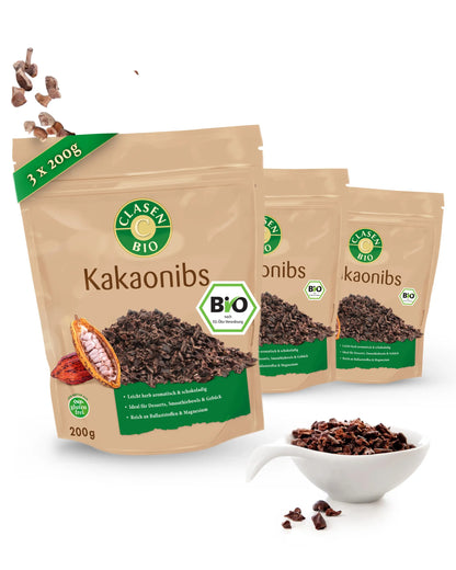 3x Bio Kakaonibs Clasen Organic Foods