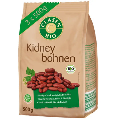 3x Bio Kidneybohnen 500g Clasen Bio