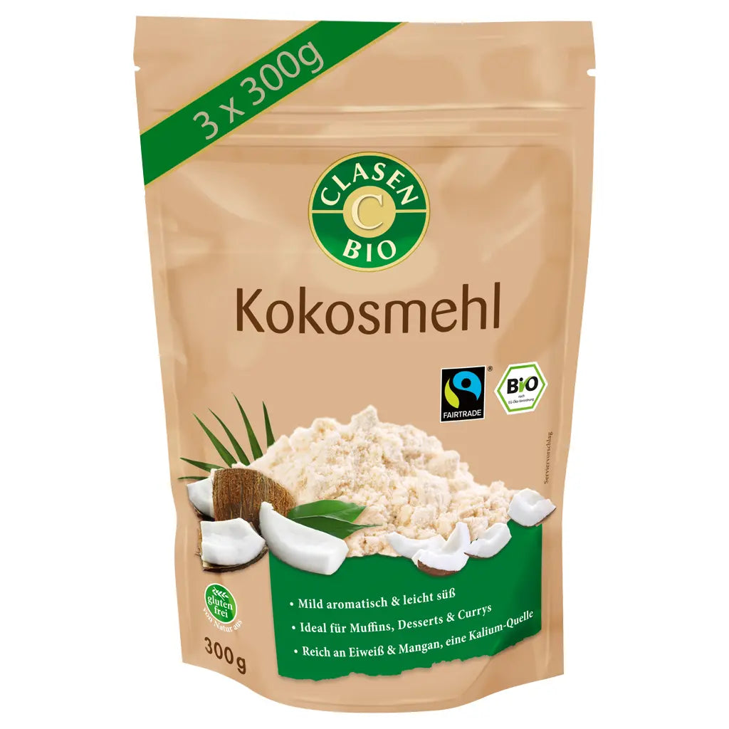3x Bio Kokosmehl 300g Clasen Bio