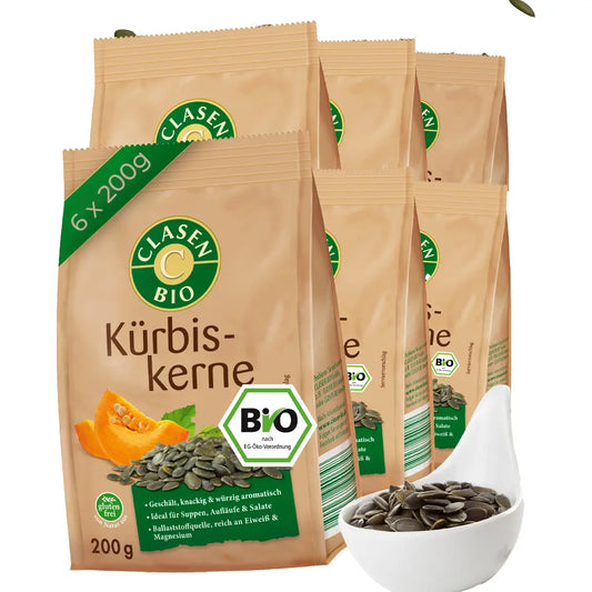 6x Bio Kürbiskerne Clasen Bio
