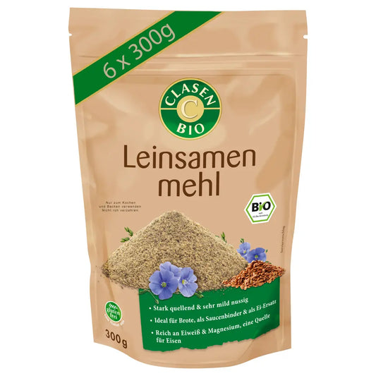 6x Bio Leinsamenmehl 300g Clasen Bio