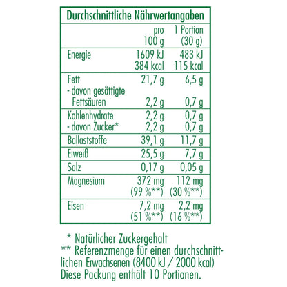 Nährwertangaben des Bio-Leinsamenmehl 300 g von CLASEN BIO