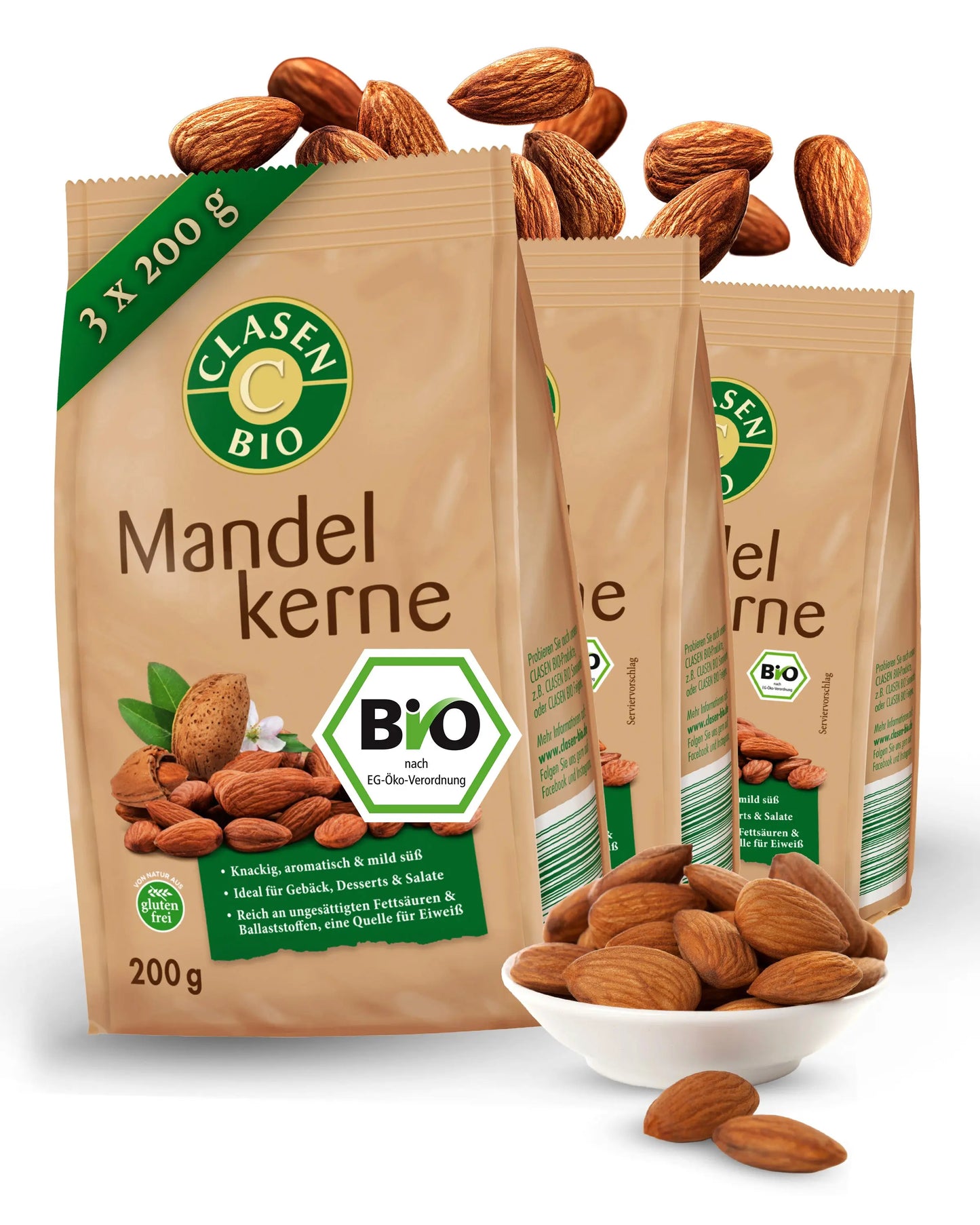3x Bio Mandelkerne Clasen Bio