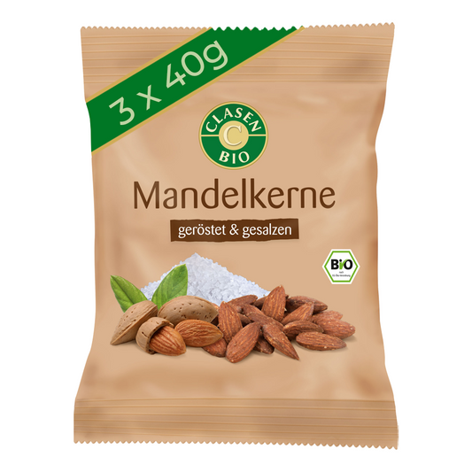3x Bio Mandelkerne (geröstet und gesalzen) 40 g