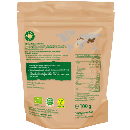Bio Nuss-Kürbiskern-Mix 100g Clasen Bio