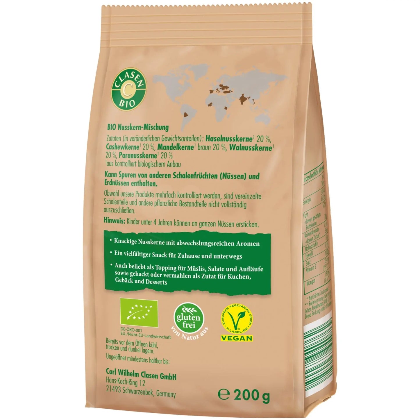 Bio Nusskern-Mischung 200g Clasen Bio