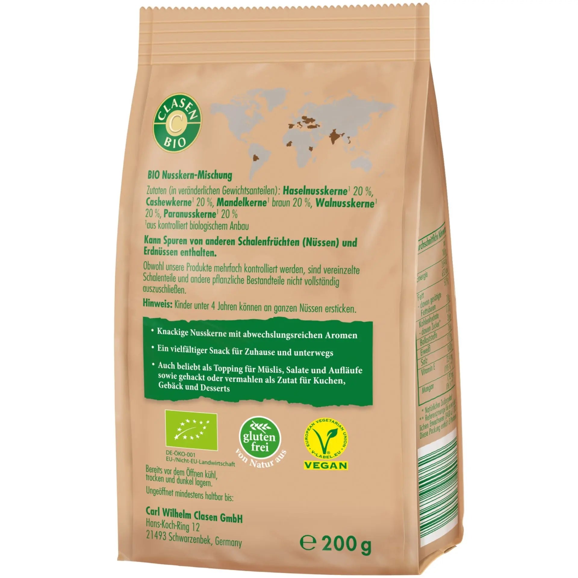 Bio Nusskern-Mischung 200g Clasen Bio