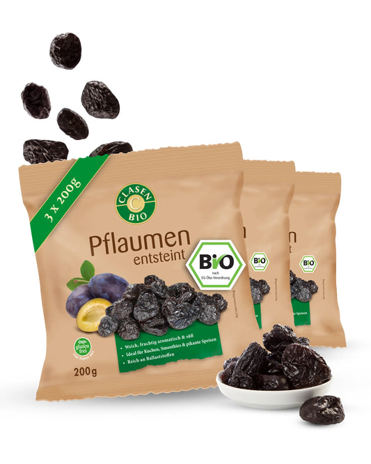 3x Bio Pflaumen (getrocknet und entsteint) Clasen Bio
