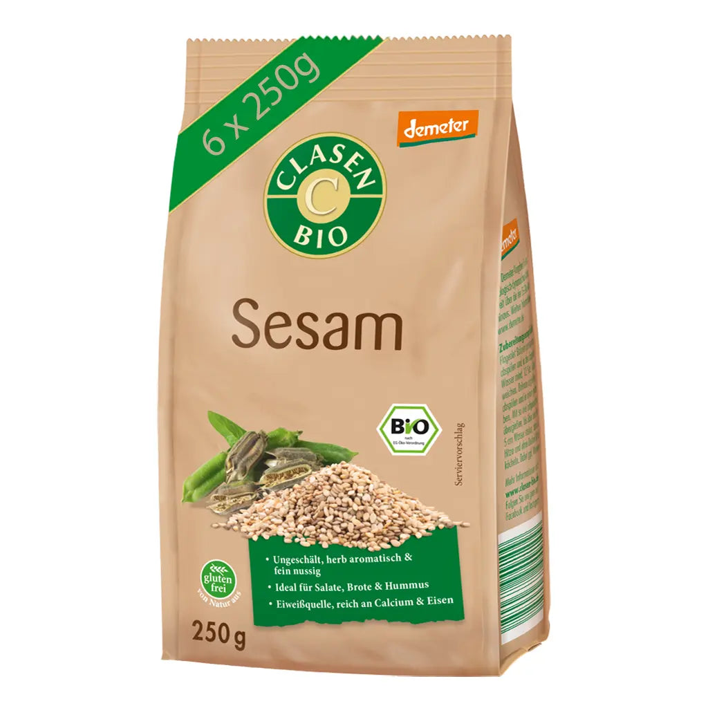 6x Bio Sesam in Demeter Qualität 250g Clasen Bio