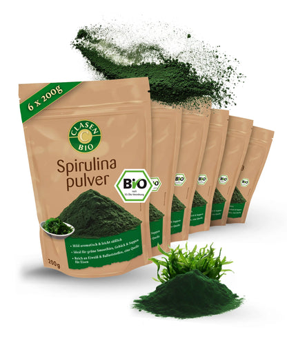 6x Bio Spirulinapulver Clasen Bio