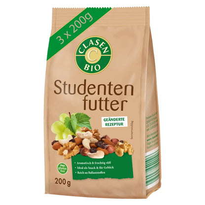 3x Bio Studentenfutter 200g Clasen Bio