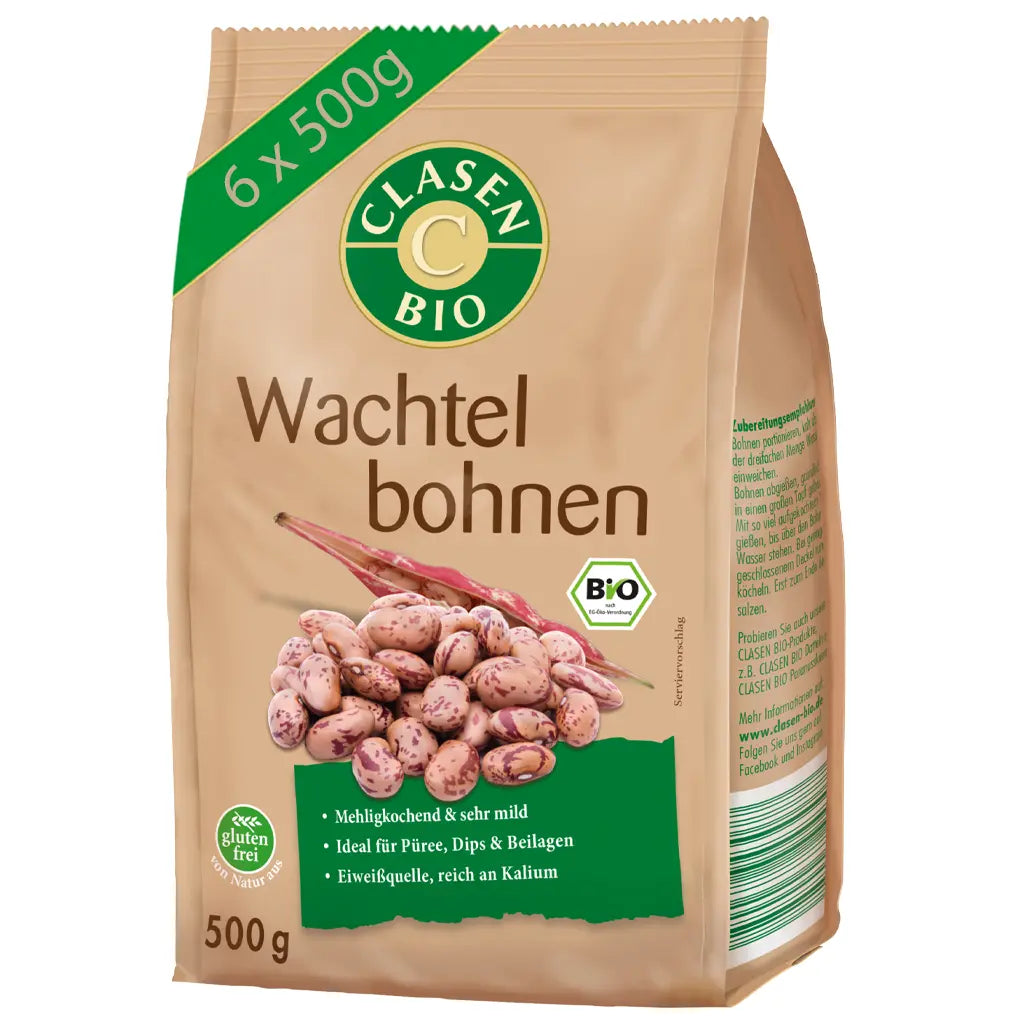 6x Bio Wachtelbohnen 500g Clasen Bio
