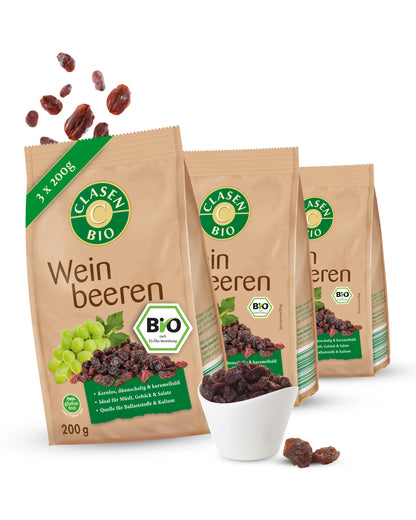 3x Bio Rosinen (Weinbeeren) Clasen Bio