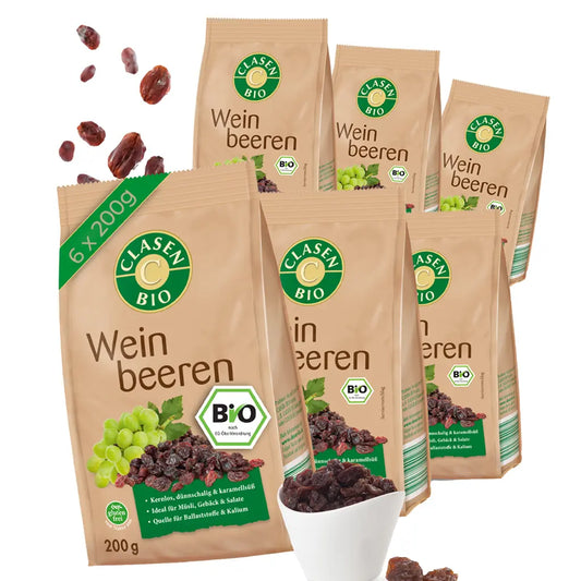 6x Bio Rosinen (Weinbeeren) 200g Clasen Bio