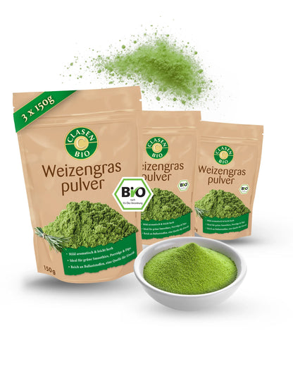 3x Bio Weizengraspulver Clasen Bio