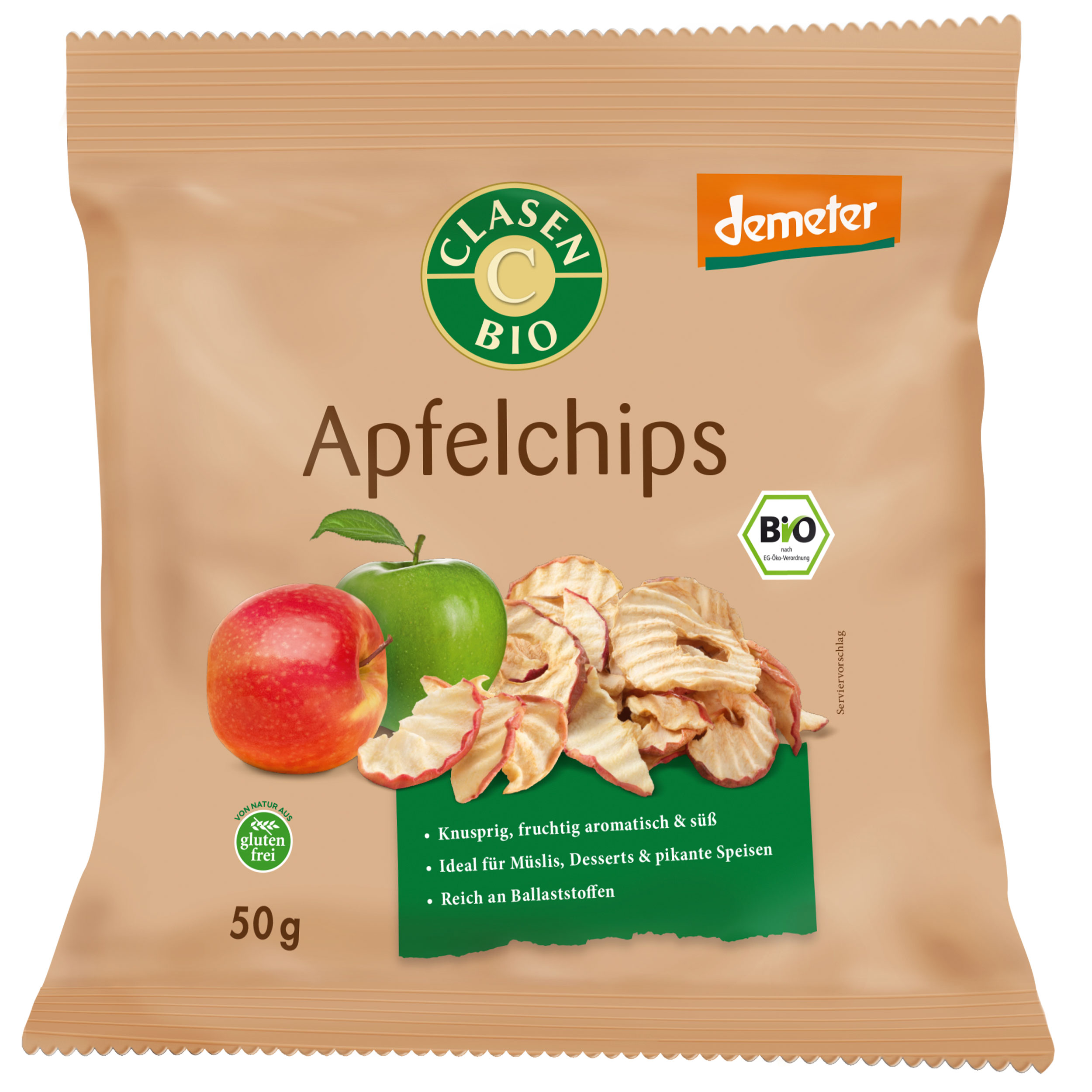 Bio Apfelchips in Demeter Qualität Bio Apfelchips in Demeter Qualität